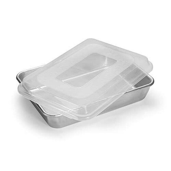 Nordic Ware Pan Natural Aluminum Cake Pan with Lid Rectangle Baking Dish USA - Picture 6 of 6
